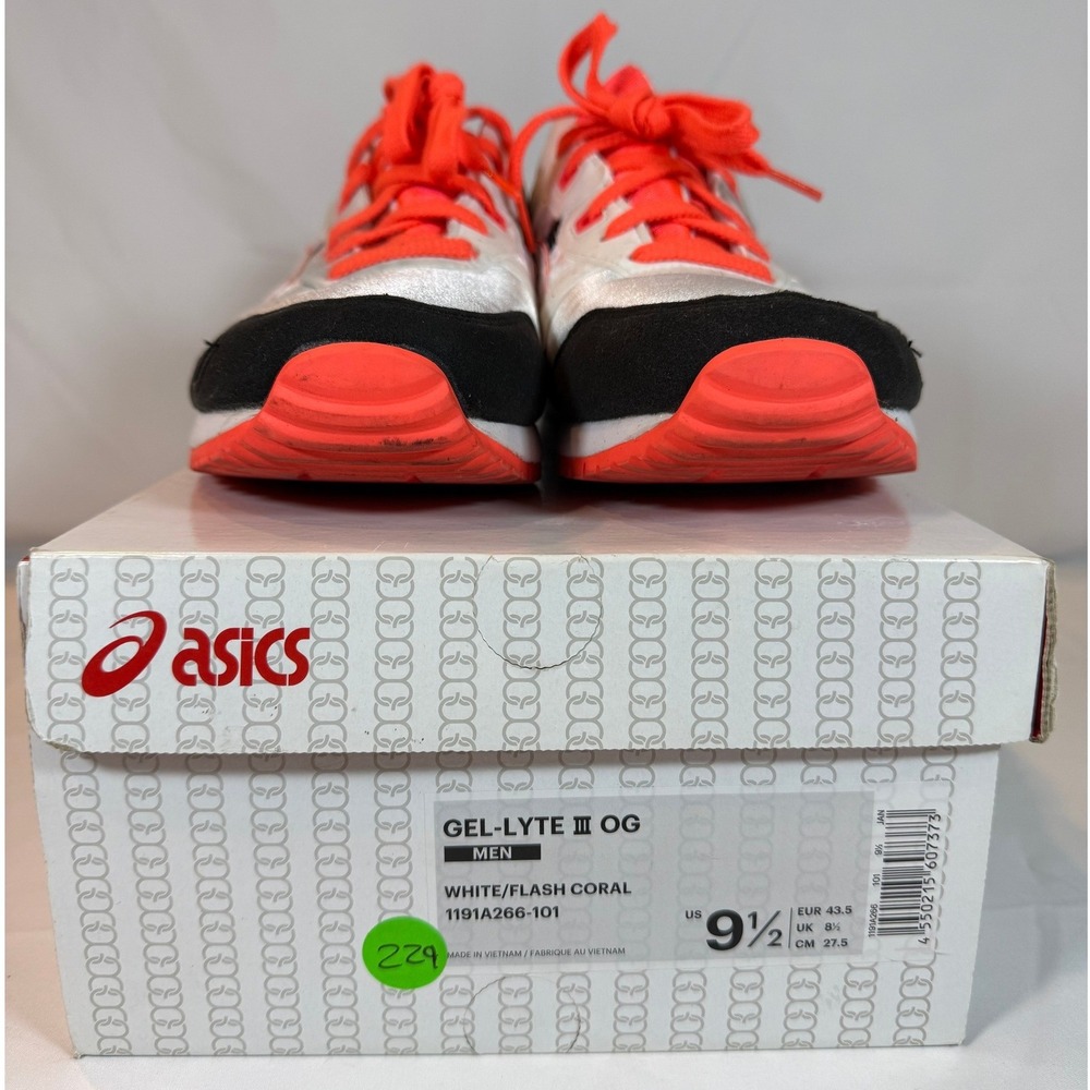 Asics Gel-Lyte III OG Mens White Flash Coral Running Shoes Size 9.5